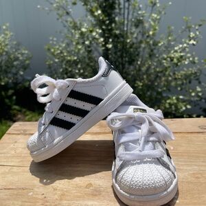 Adidas White and Black Superstar Sneakers